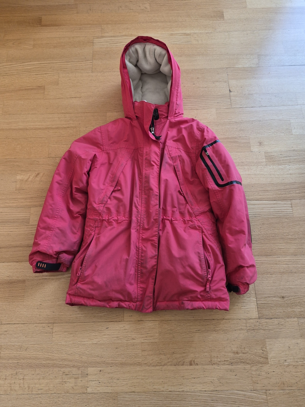 Lands' End Bright Pink Hooded Puffer Jacket